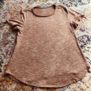 Maurices 24/7 Rose Gold Rounded Hem Knit Tee